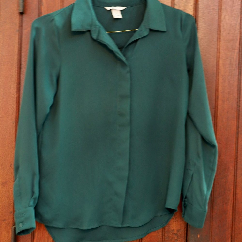 H&M Green Size 4 Button Blouse